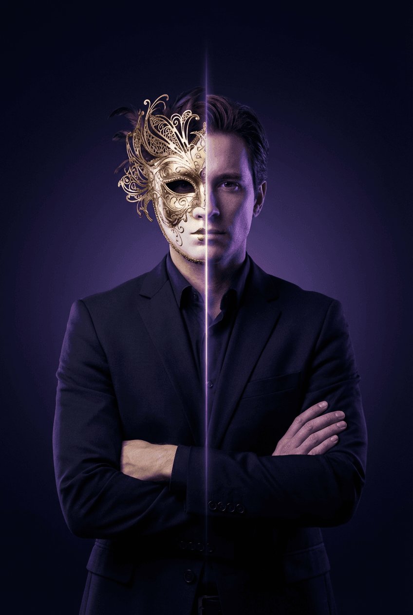 The mask and the real person