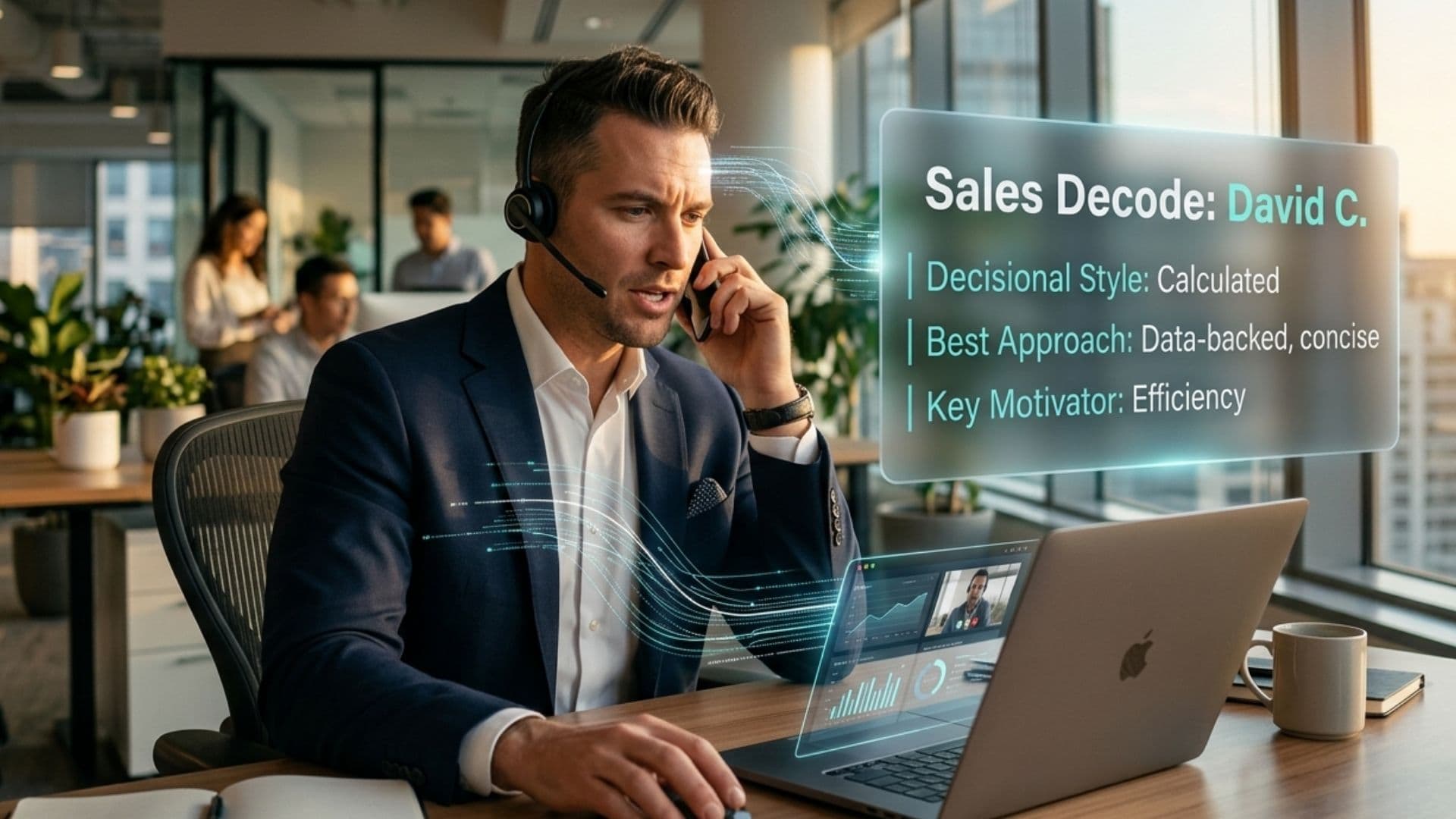 Professional preparing for a sales call