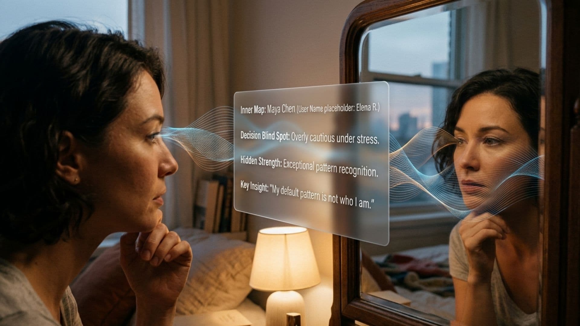 Person reflecting and exploring self-awareness